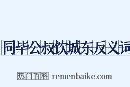 同毕公叔饮城东反义词是什么意思的图片